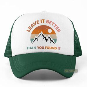 🆕Leave It Better Than You Found Foam Trucker Hat Mesh Snapback Cap Dark Green